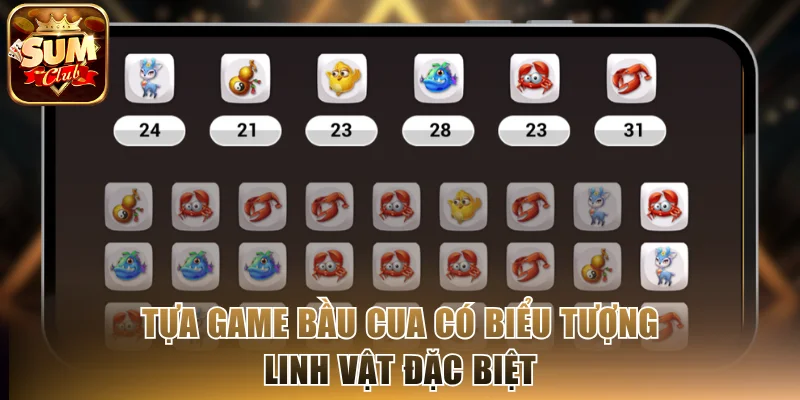 Tựa game Bầu Cua có biểu tượng linh vật đặc biệt